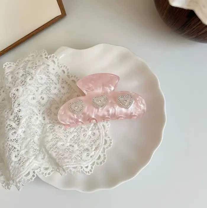1pc Nouvelle Collection Été – Pince à Cheveux Élégante et Tendance en Forme de Cœur pour Femme – Acc