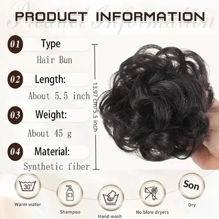 Nouveau! Chignon synthétique à clipser
