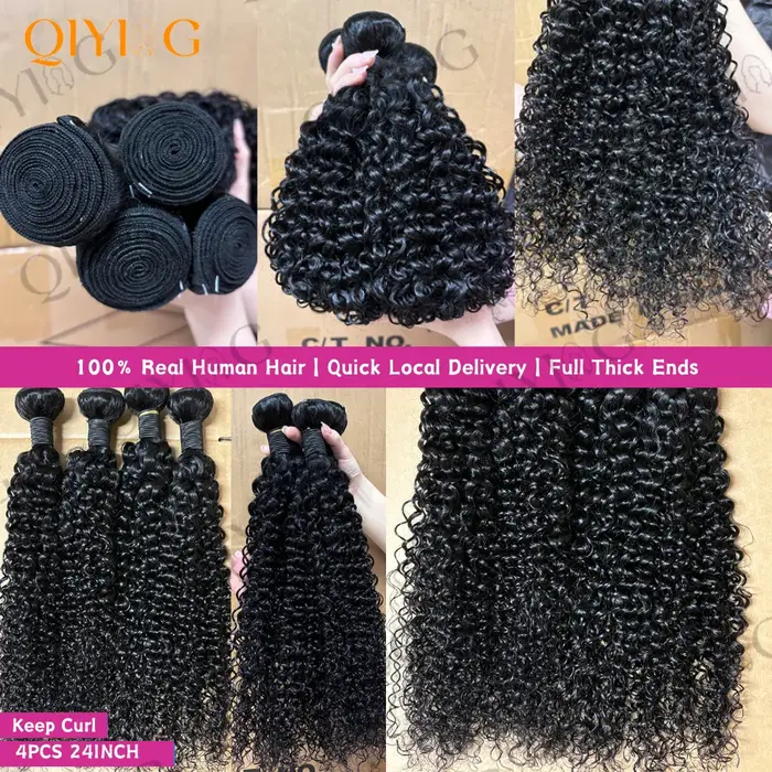 32 Inch Kinky Curly Pelucas De Cabello 100 Humano 1/3/4 Pcs Faisceaux Bouclés Jerry Tissage Cheveux Humains Burmese Curl