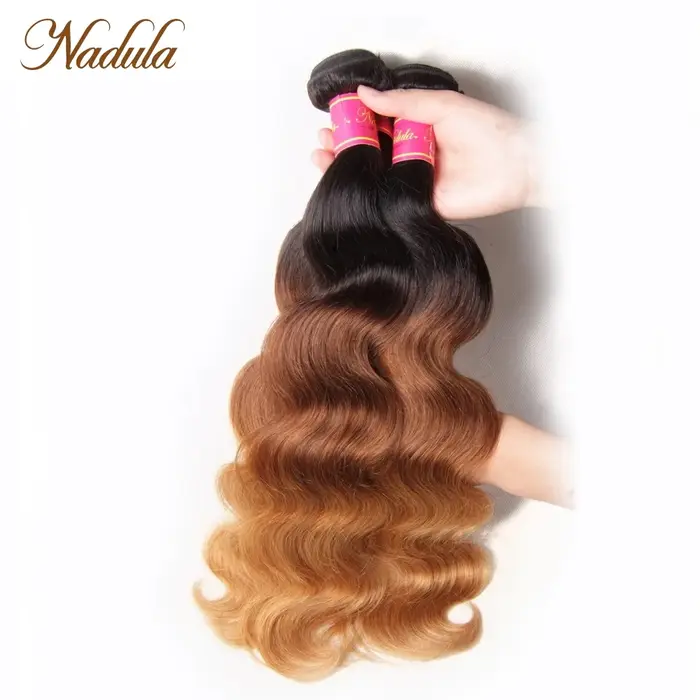 Tissage en lot Body Wave brésilien naturel Remy ombré-Nadula Hair, 1B-4-27, mèches de cheveux