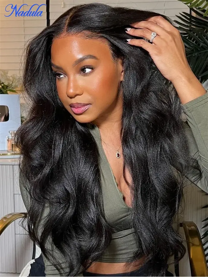 Nadula cordon Yaki droite sans colle perruque cheveux humains 7x5 Bye Bye noeuds Gueless perruque ch