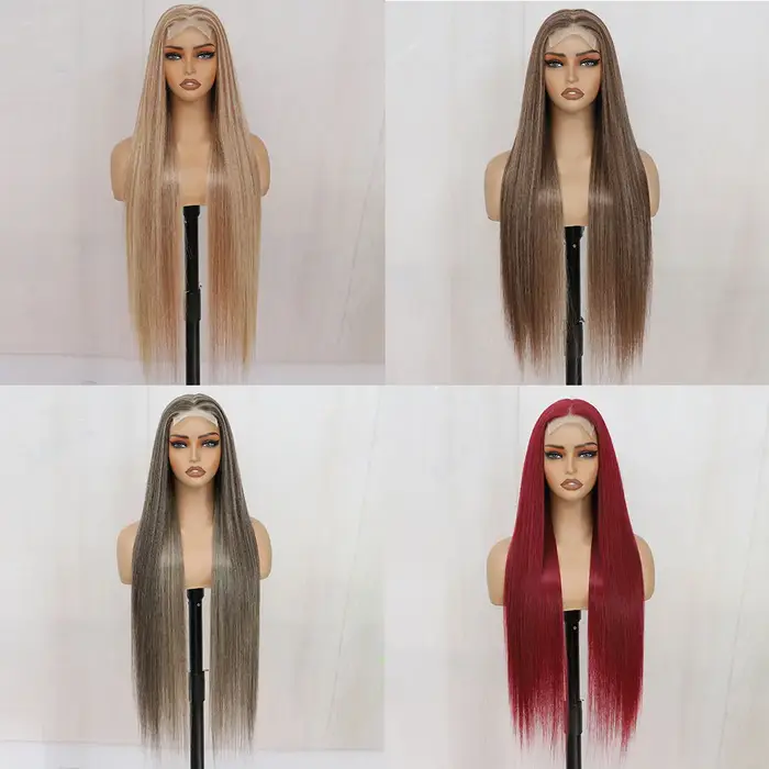 Perruque Lace Wig synthétique lisse 4x4 de 36 pouces