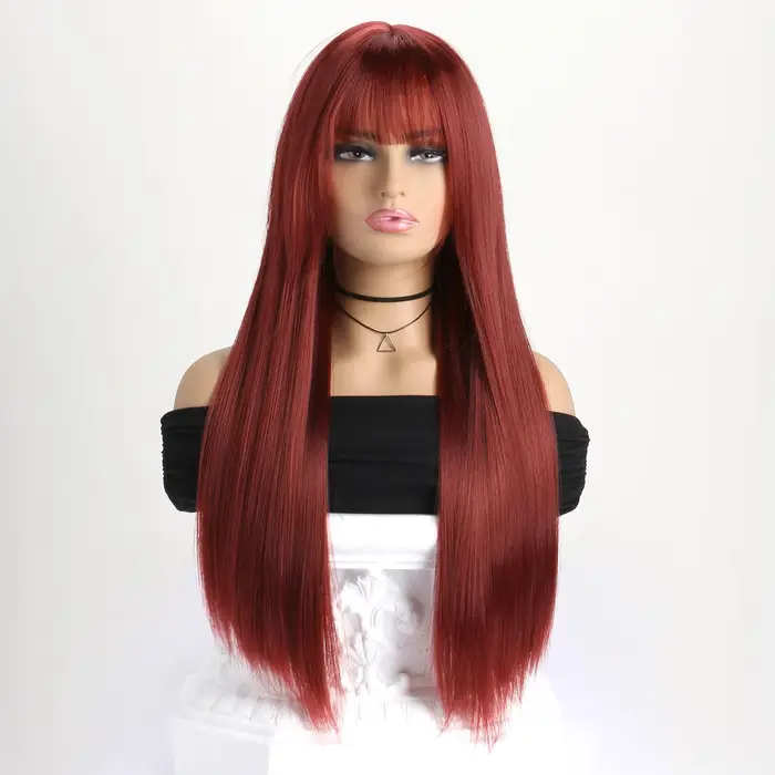 Perruque synthétique 26 pouces la plus vendue pour cheveux longs et raides