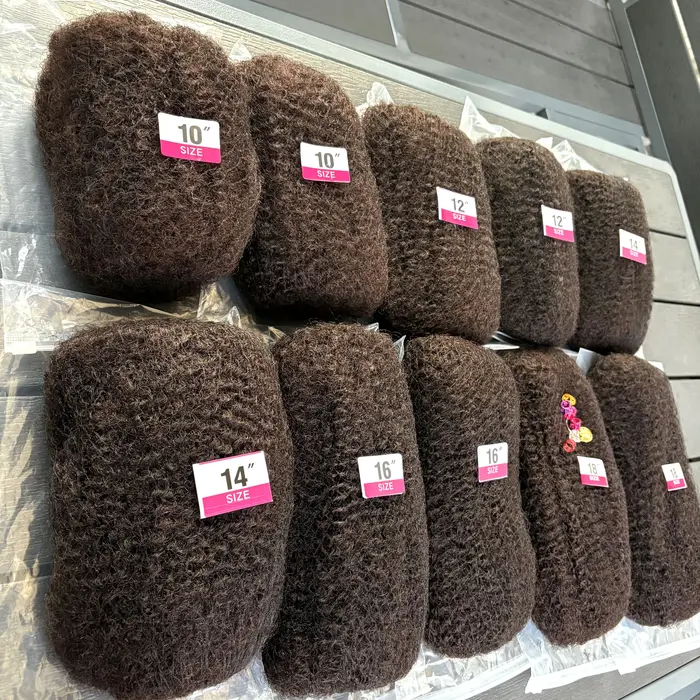 10-18 pouces 4C Afro crépus en vrac Extensions de cheveux humains sans trame 30 ou 50 g/paquet brési