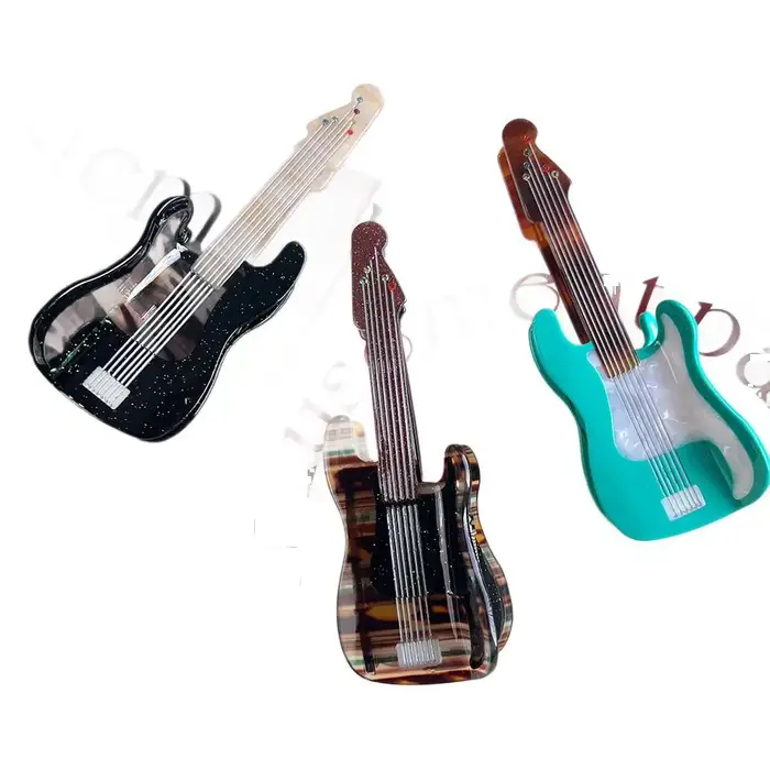 6 pinces à cheveux à griffes de violon. Style d'île unique et décontracté. Acétate
