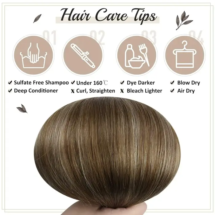 Extensions de cheveux humains pleine brillance pince dans