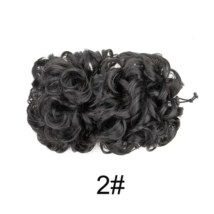 Chignon Synthétique Bouclé avec Bande de Caoutchouc artificiel astique