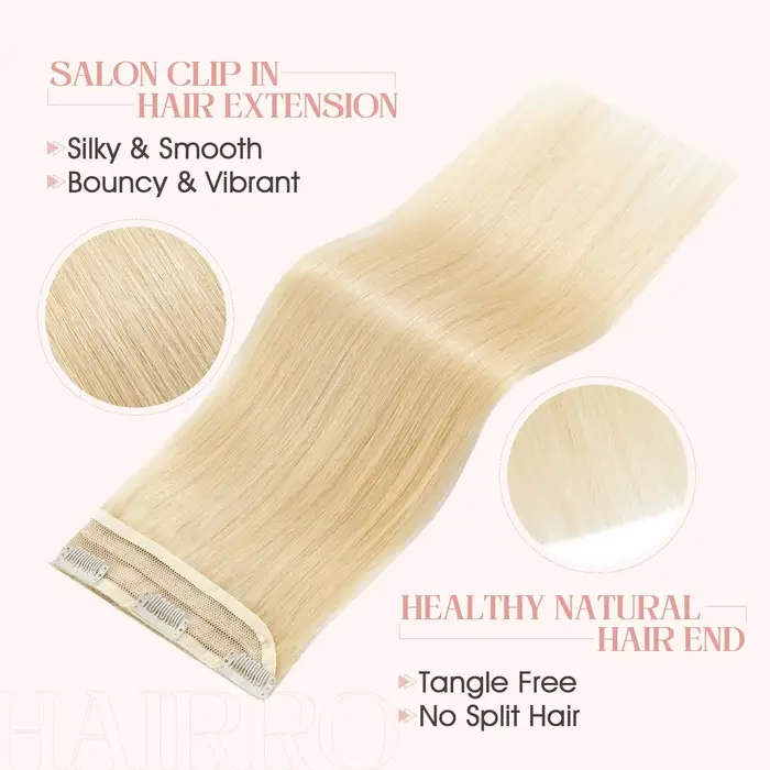 Extensions de cheveux naturels à clipser