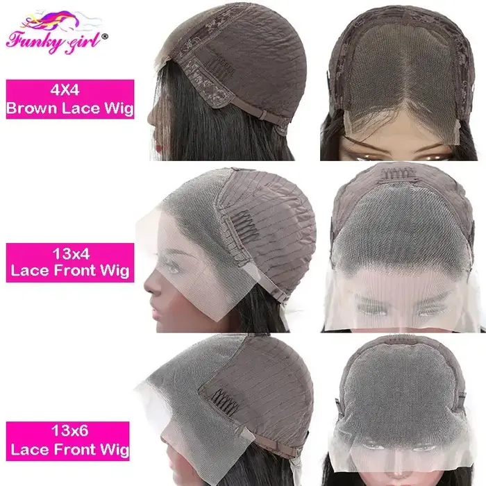 100% cheveux humains brésiliens vague de corps dentelle avant perruque pré plumé naturel délié