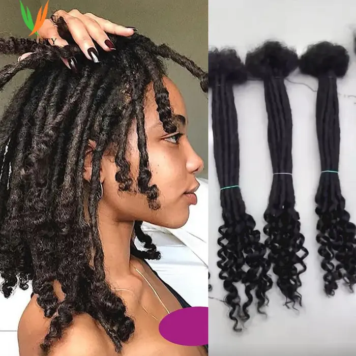 Extensions de Locs en Cheveux Humains avec Pointes Bouclées