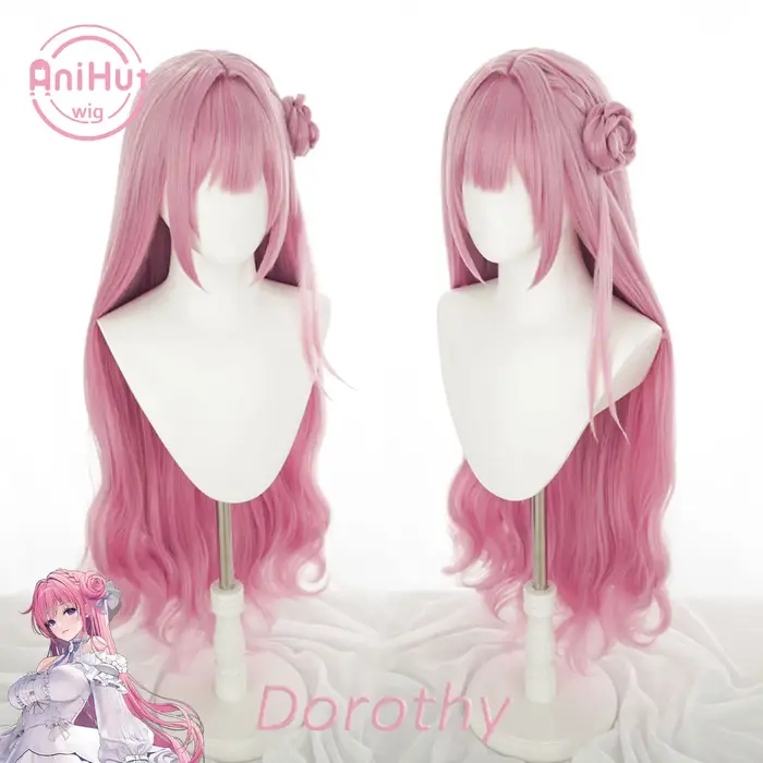 【AniHut】Dorothy perruque jeu déesse de la victoire:NIKKE Cosplay perruque Nikki rose synthétique Dor