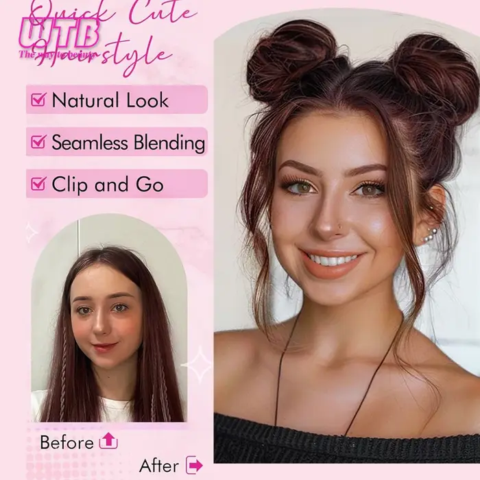 Mini chignon perruque synthétique Style de poignée avec cordon de serrage