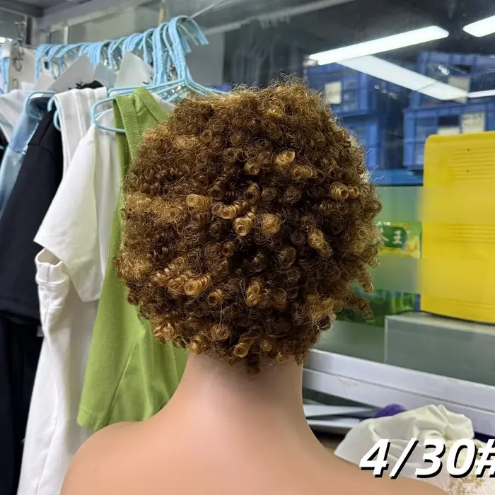Perruque en cheveux humains 4C