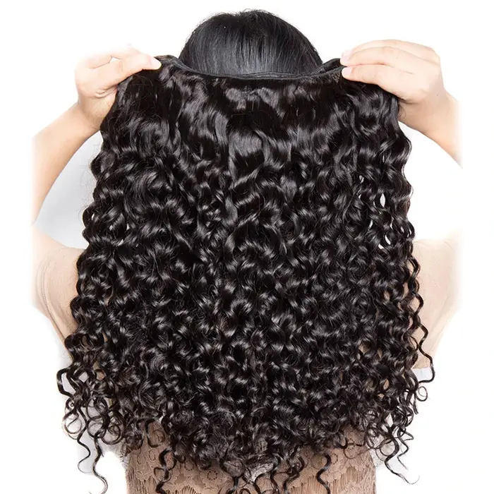 Extensions de cheveux humains 100% naturels non traités, ondulés en profondeur, volumineux et épais,