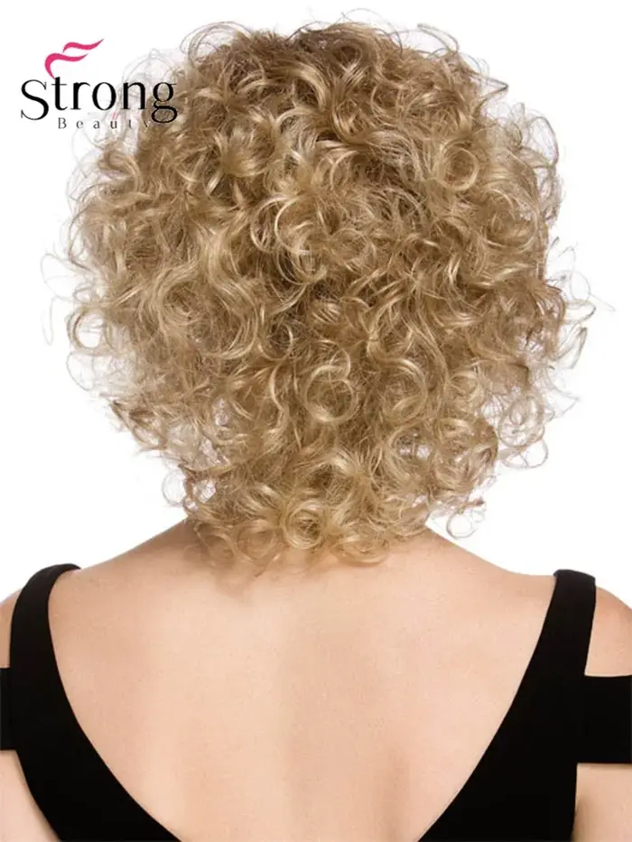 Strongbeauty Auburn perruques synthétiques perruque de cheveux courts bouclés pour les femmes