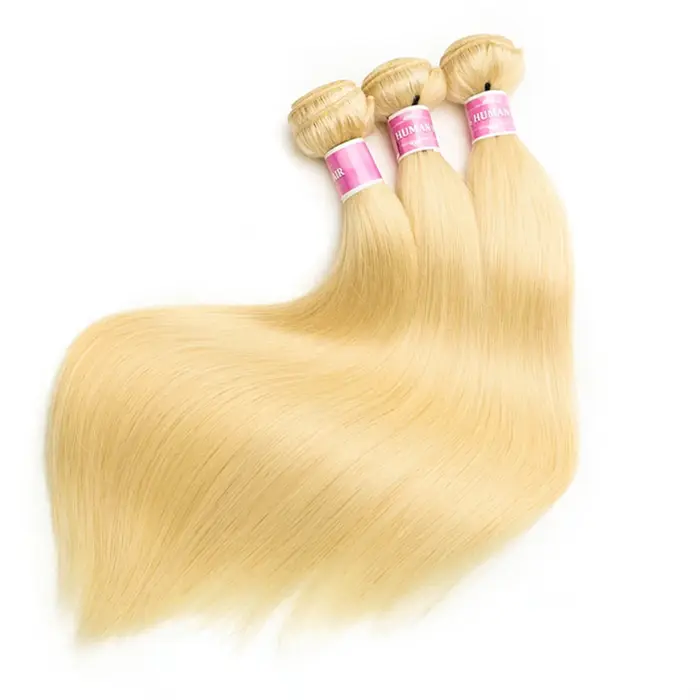 613 Blonde 30 40 pouces 1 3 4 paquets offres cheveux humains brésilien Remy cheveux humains paquets 