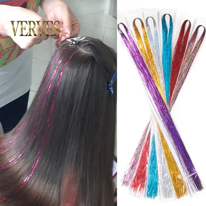 Extensions de cheveux en soie arc-en-ciel pour femme