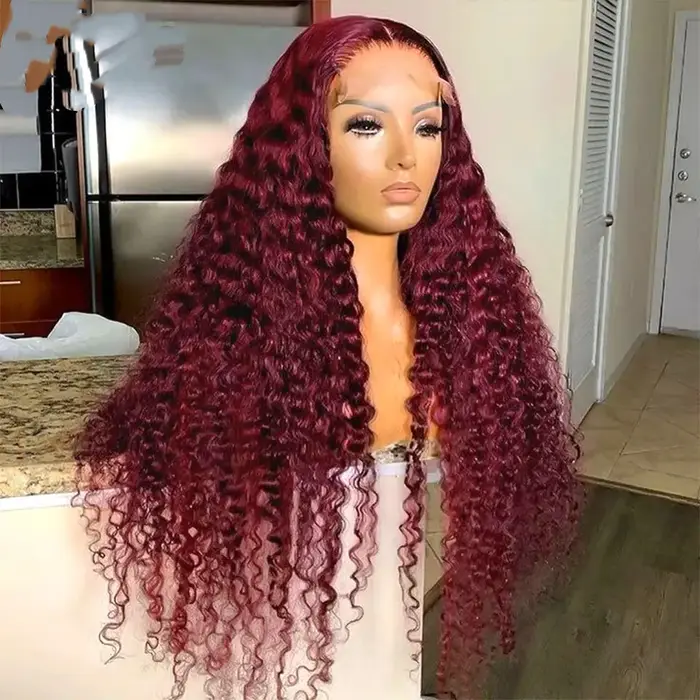 Perruques synthétiques Deep Wave pour femmes noires