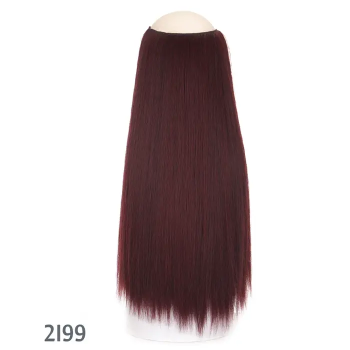 Allaosify Extensions de cheveux synthétiques 24 "fil Invisible sans pince dans les Extensions de che