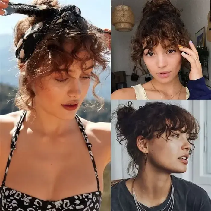 Extension capillaire synthétique bouclée à Clip