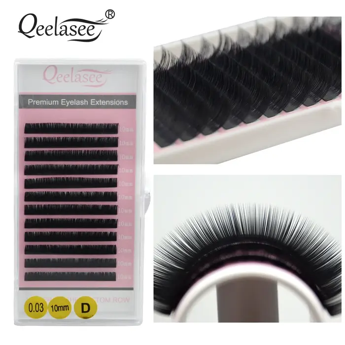 Lot de 20 faux cils individuels noirs mélangés toutes tailles