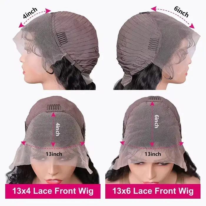 Perruque Lace Front Wig Body Wave Naturelle, Cheveux Humains, 13x6, 13x4, Pre-Plucked, Baby Hair, De