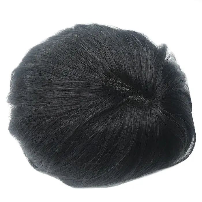 Perruque indienne Remy pour homme, cuir chevelu Seattle, toupet masculin, peau fine, système de post