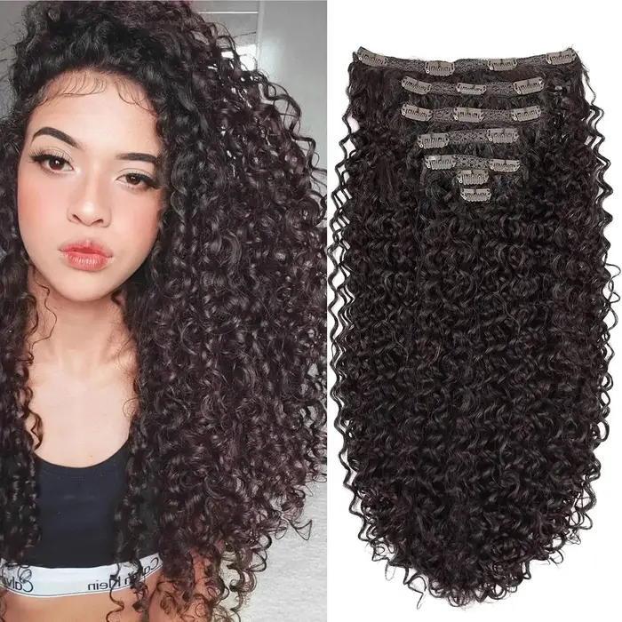Extensions de cheveux bouclés à clipser pour femmes