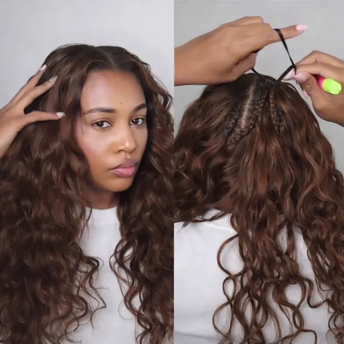Extensions de cheveux humains ondulés au crochet, pré-séparées, invisibles, micro-boucles, effet plu