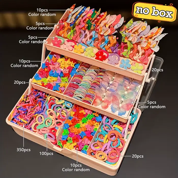 Ensemble d'accessoires pour cheveux pour filles, 555 pièces, pinces à cheveux papillon colorées, att