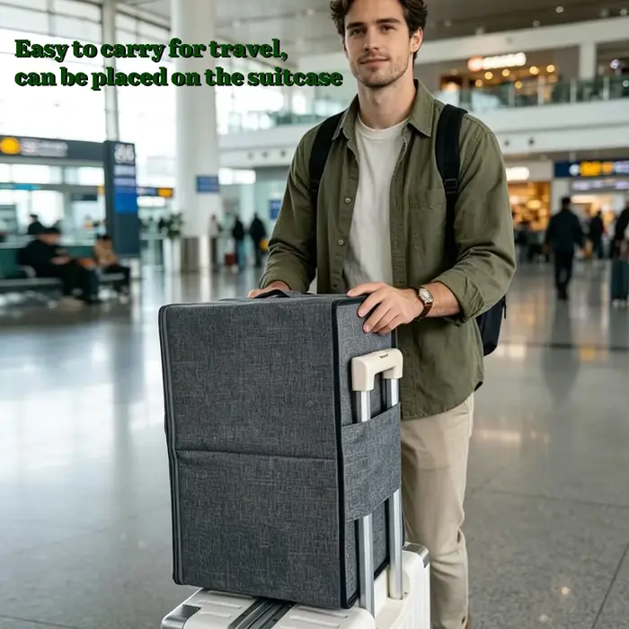 Boîte de rangement pour perruques longues/courtes, sac de transport pour perruques avec support, boîte d'emballage pour perruques, boîte de rangement pliable pour perruques grises