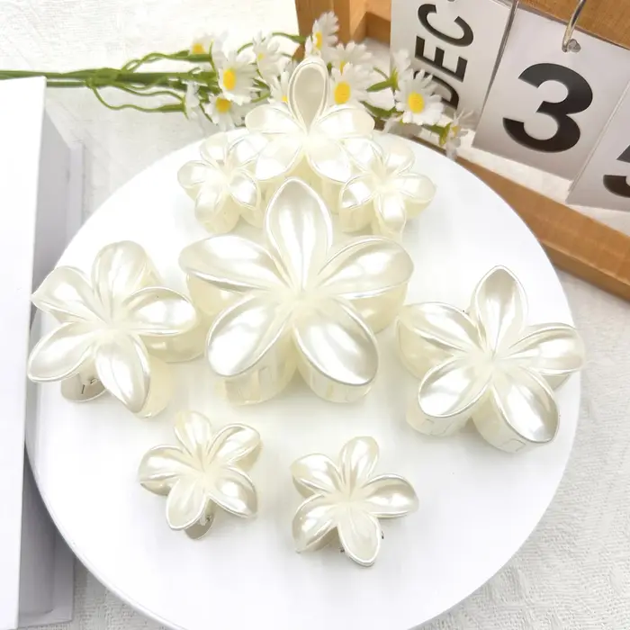 Pince à cheveux en forme de fleur sensible à la lumière blanche pour femmes
