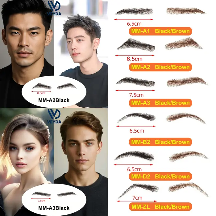 VEYDA Perruques à sourcils tressées en dentelle