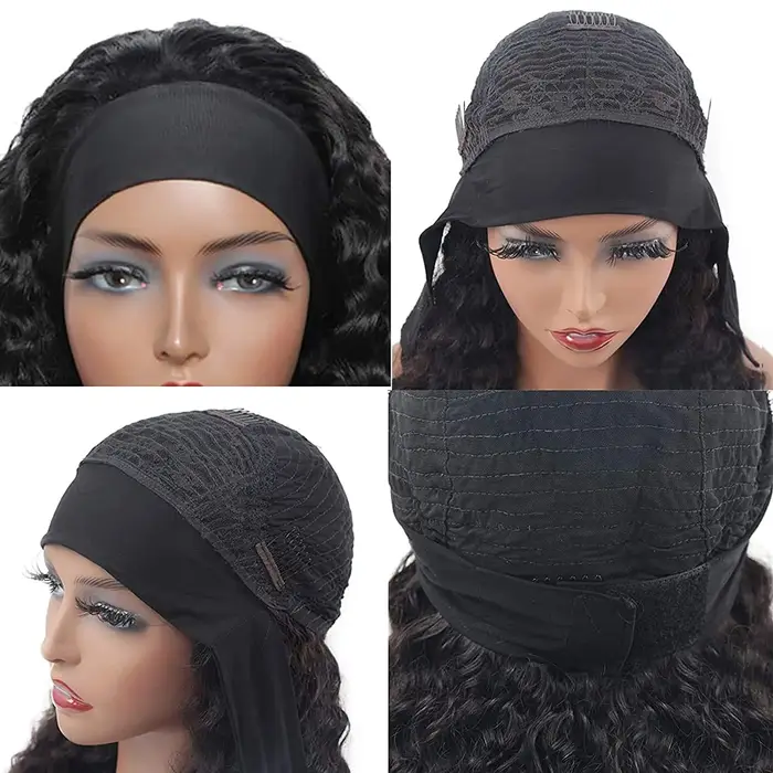 Perruque bouclée sans colle pour femme