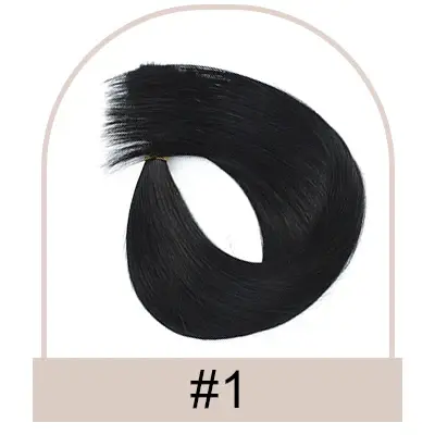 Extensions de cheveux à clipser et à coller, lisses, en cheveux humains, 6 pièces, extensions à clip