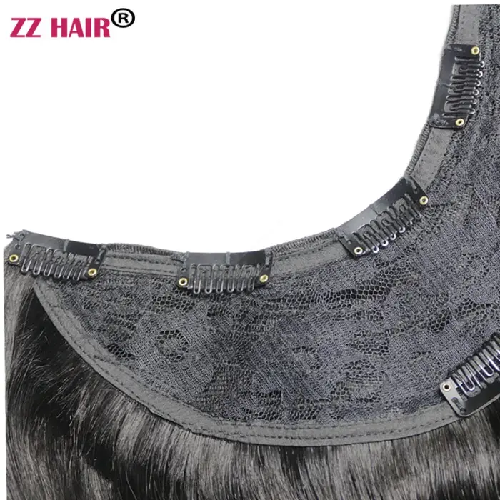 ZZHAIR 100% Extensions de cheveux humains brésiliens Remy 120g-200g 16 "-26" U pièce perruque Clip-in naturel droit