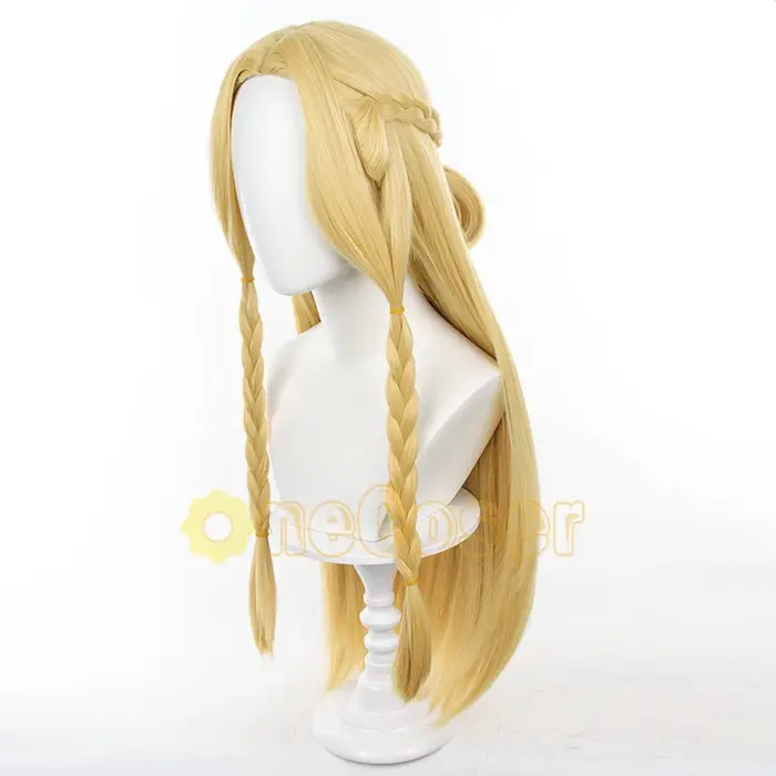 Marcille Donato Cosplay perruque Anime délicieux en donjon Blonde cheveux longs oreilles épingle