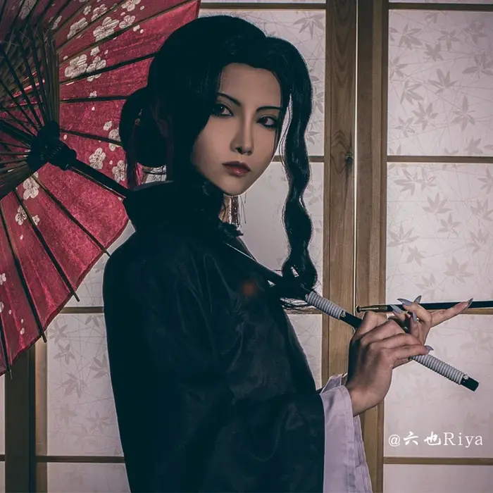 Perruque de cosplay Kimetsu No Yaiba Kibutsuji Muzan