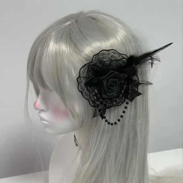 Accessoires pour cheveux Lolita gothiques rétro foncé