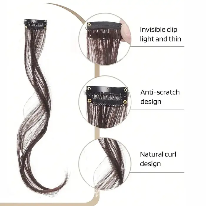 Extensions de cheveux synthétiques bouclées et ondulées à clipser