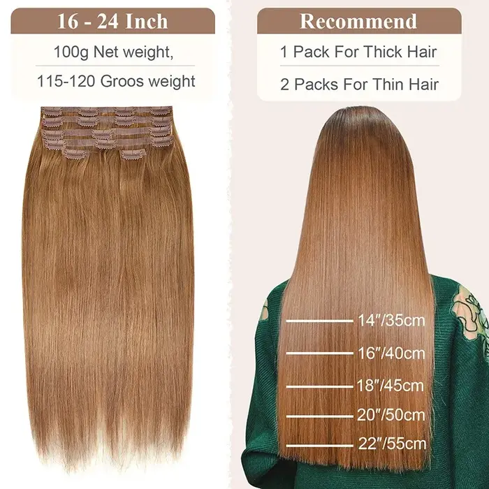 Clip en PU dans les extensions de cheveux humains # Perruques invisibles pour femmes