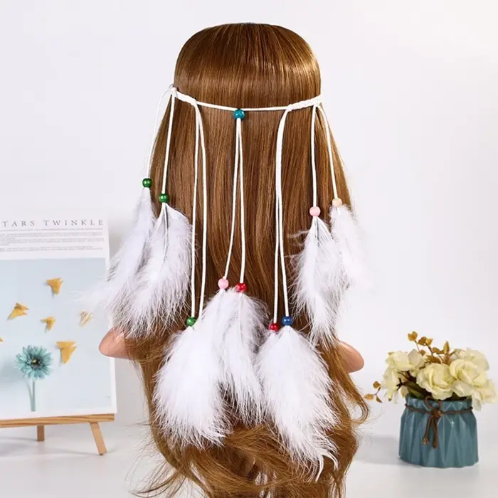 Peigne à cheveux en plumes colorées pour femmes, style bohémien, pince à cheveux, Dreadlock, à la mo