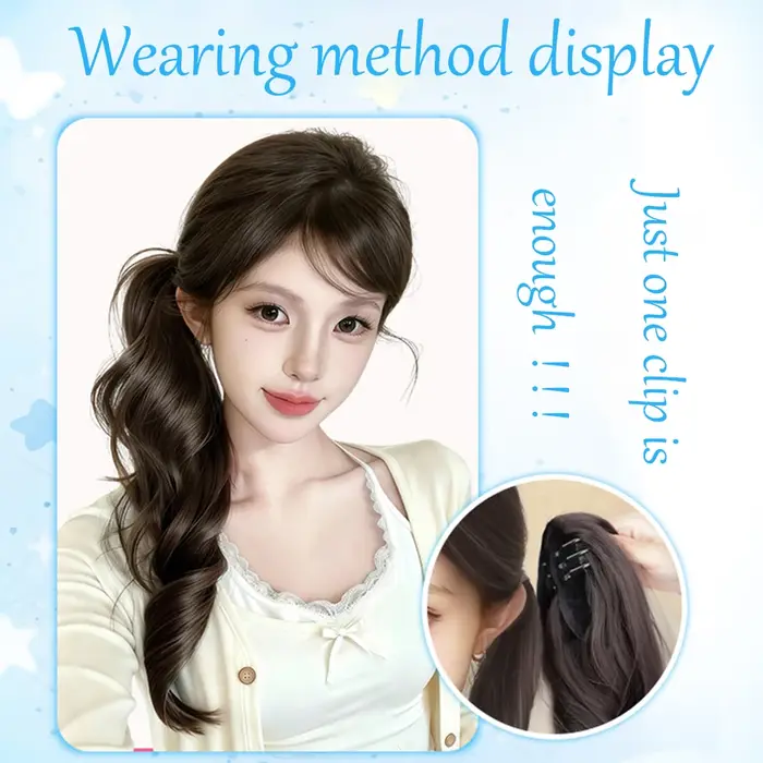Extensions de cheveux synthétiques bouclés à clipser