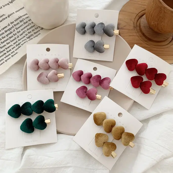 Pince à cheveux en velours pour femmes