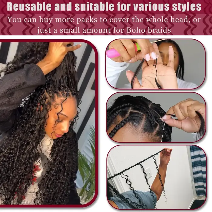 Extensions de cheveux au crochet 12A Deep Wave sans nœuds pré-séparées, mèches de cheveux humains Wa