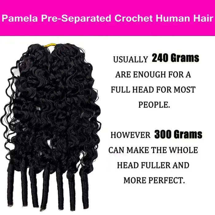 Extensions de cheveux humains au crochet effet plume