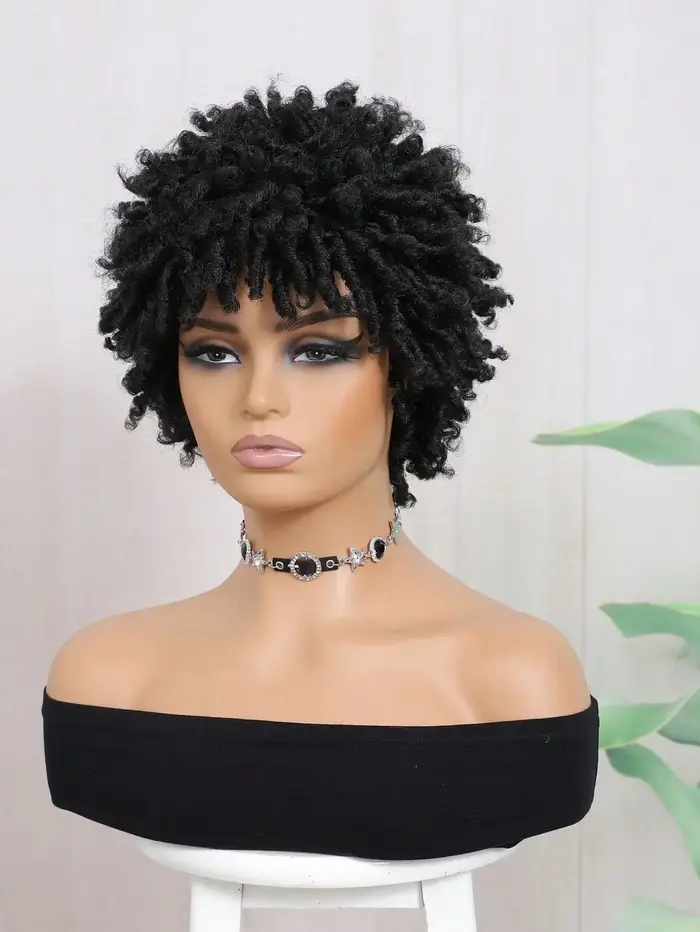 Perruque synthétique courte Dreadlock pour hommes et femmes