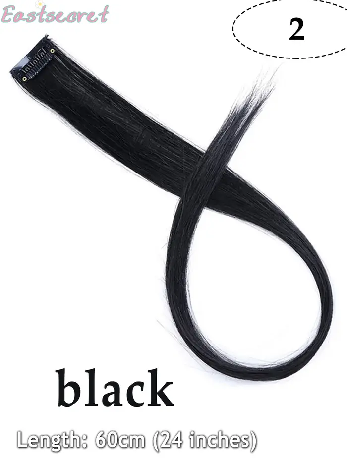 Extensions de cheveux synthétiques longues et lisses à clips, pour femmes, Halloween, fête de noël, 