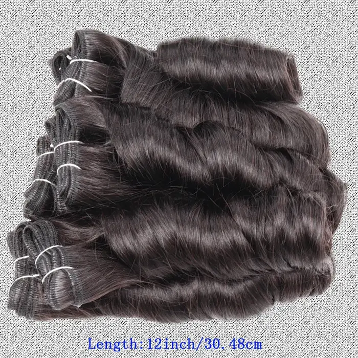 Extensions de cheveux humains ondulés naturels noirs de 8 à 12 pouces pour femmes