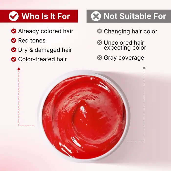 Karseell Color Deposition Masque pour cheveux rouges Après-shampooing stimulant la couleur, hydrate